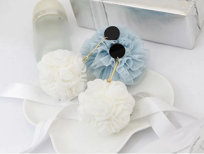 JZTOP преувеличенные цветочные серьги стереоскопические губки розы большие