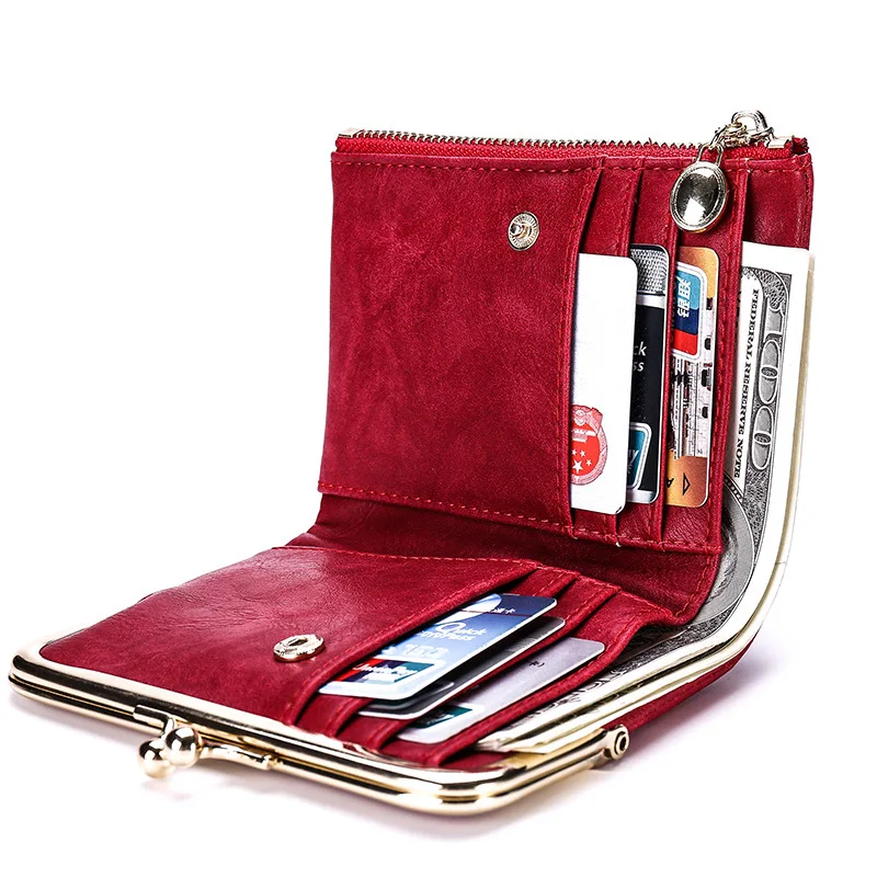 Women's Wallet Short Change Retro Multi-functional Card Bag Zipper Simple | Багаж и сумки