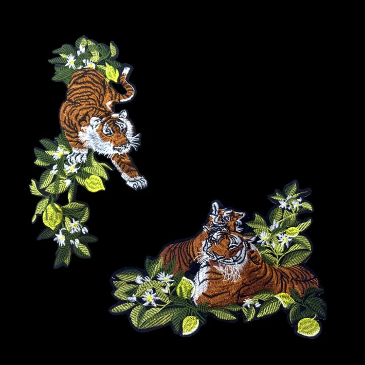 

1 Set = 2 Pieces Exquisite embroidery tigers cloth paste jackets patch affixed DIY clothing accessories