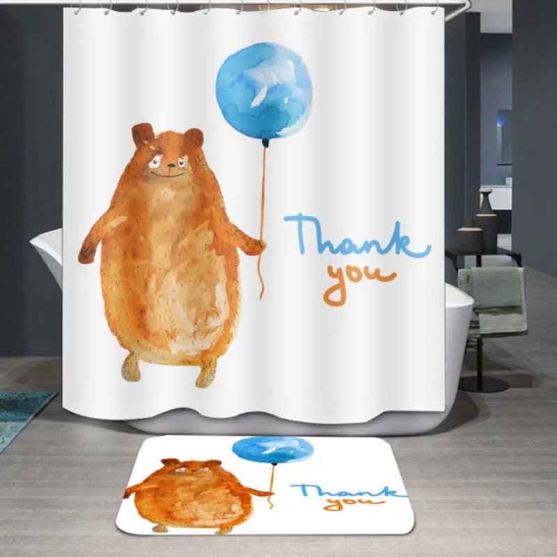 Водонепроницаемая занавеска для душа с принтом цифр Полиэстеровая ткань