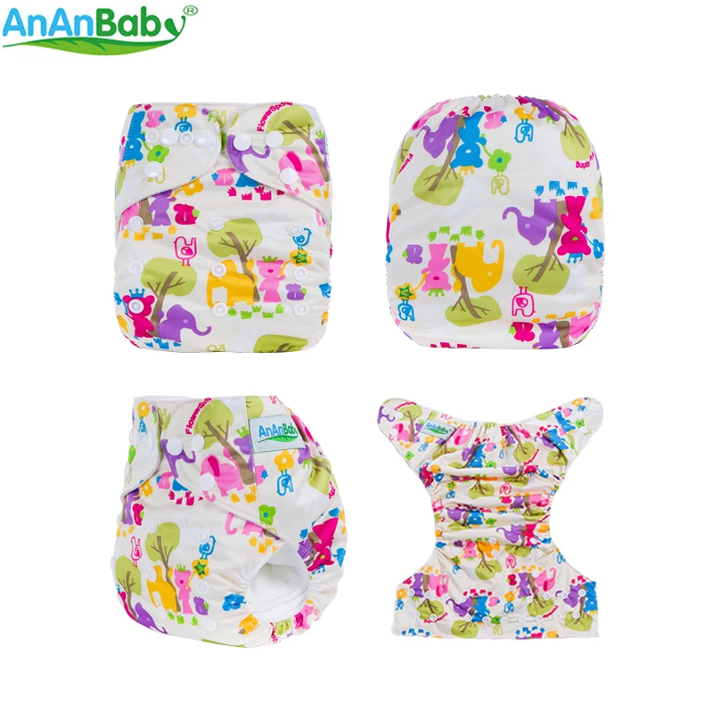 NEW 2017 One Size Fits All Washable Ananbaby Cloth Diaper With Insert | Мать и ребенок