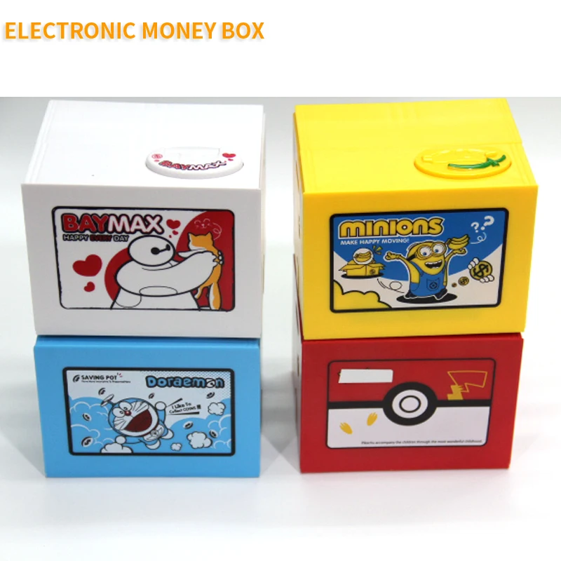 High Quality Electronic Money Box Pokemon Pikachu Piggy Bank Steal Coin Automatically For Kids Gift