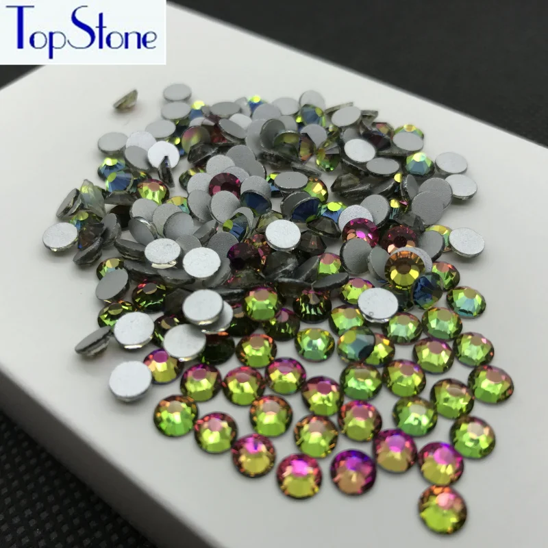 Горный камень AAAAA роскошный без горячей фиксации Радужный с плоской задней