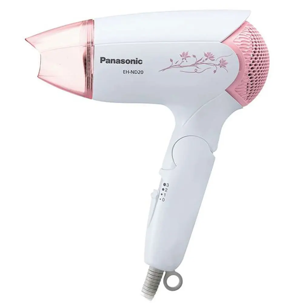 Белый Фен Panasonic EH-ND20 для домашних общежитий с 3 напильниками для выдувания горячим и холодным ветром, складной фен для волос для путешествий - Цвет: Белый