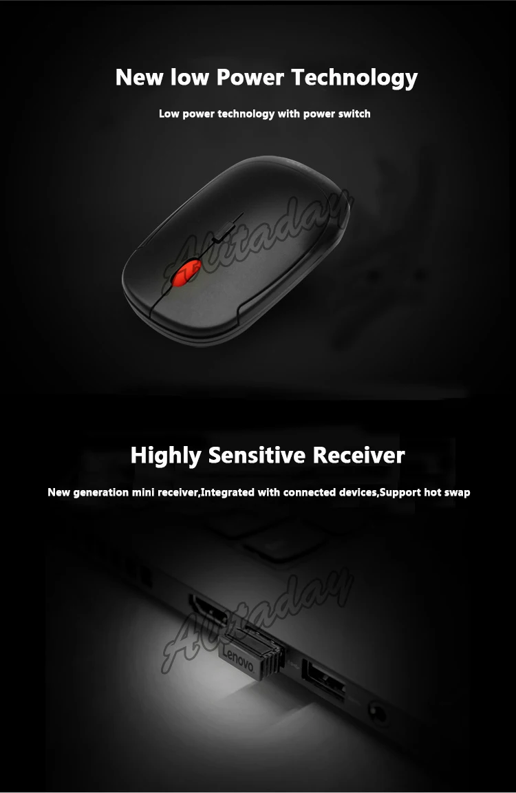 lenovo F320 Беспроводной Мышь ультра-тонкий мини-мыши Мышь для ноутбука-черный