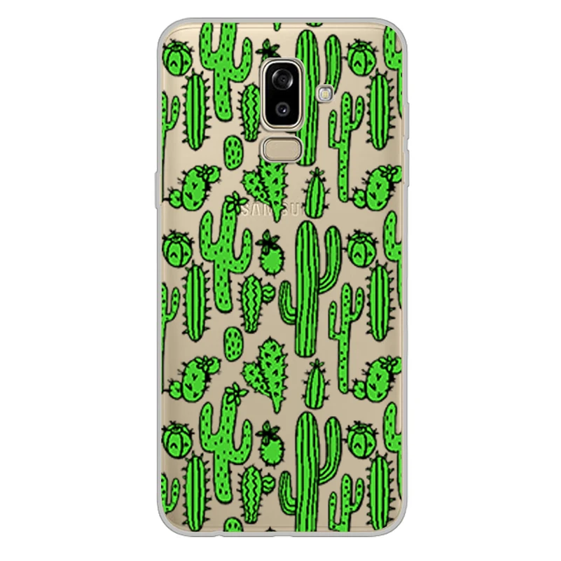 ciciber Phone Case for Samsung Galaxy J5 J6 J7 J8 Soft Back Cover J4 J3 J2 J1 Prime Core Plus 2016 2017 2018 Cactus |