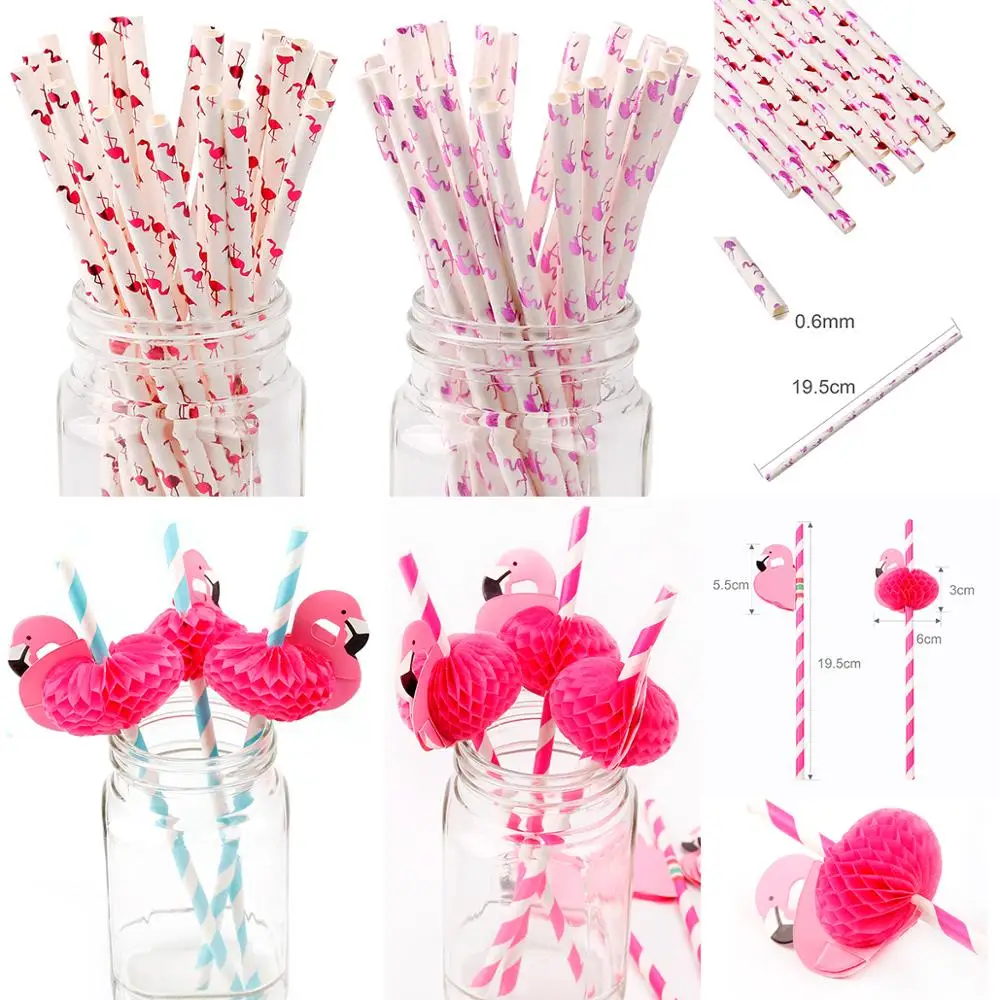 FENGRISE чашка с фламинго соломенная посуда декор для летней вечеринки тропические