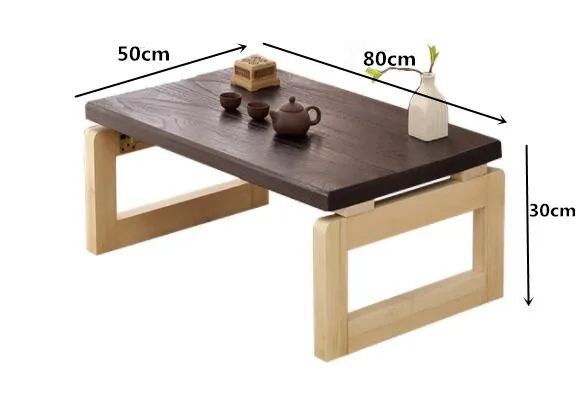 80x50x30cm Винтаж деревянный стол складной ноги прямоугольник Гостиная мебель Азиатский Античная Стиль длинные Bench низкая Кофе складной стол деревянный - Цвет: 80x50x30cm