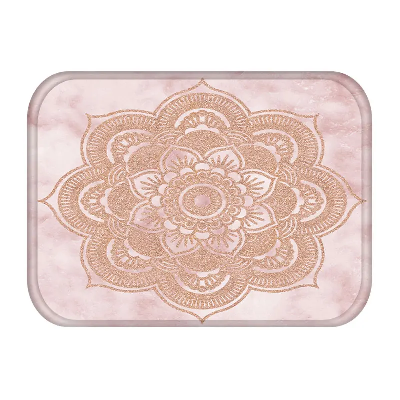 Коврики Дверные для гостинной красочные мрамор розовый Мандала анти-скольжения дома декоративные кухня пол ковер при входе мат в прихожей 48232 - Цвет: K