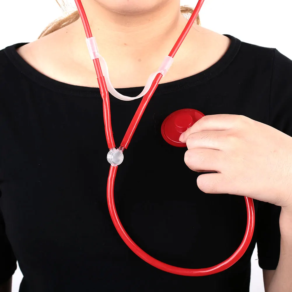 Реквизит на Хэллоуин, стетоскоп, игрушка, стетоскоп Nurse'S, реквизит, красивый Забавный реквизит Nurse'S, красный, день всех святых, шалость, сценические, вечерние