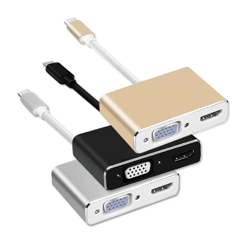 Тип usb C к HDMI 4 К адаптер VGA USB конвертер для macbook pro samsung s8 note8 s9 3 1 dongle huawei p10 p20