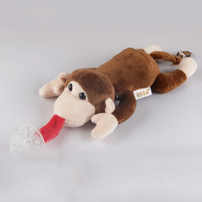 monkey Детская соска на цепочке с зажимом, подвесная плюшевая игрушка в виде животного, Товары для малышей, съемный держатель для соски для новорожденных(не включает в себя соску - Цвет: monkey