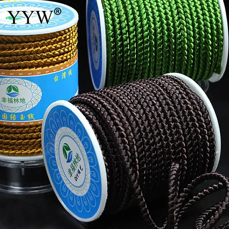 DIY Jewelry 12m/spool 3mm Nylon Cord Thread Chinese Knotting Silky Macrame Rattail for DIY Bracelet Necklaces Making Accessories