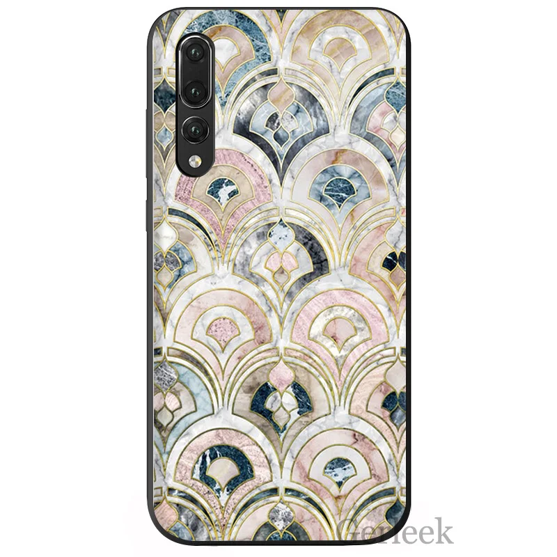 Чехол для телефона Morocco Art Deco Tile Map Алмазные Весы huawei P Smart P30 P8 P9 P10 P20 Lite Pro