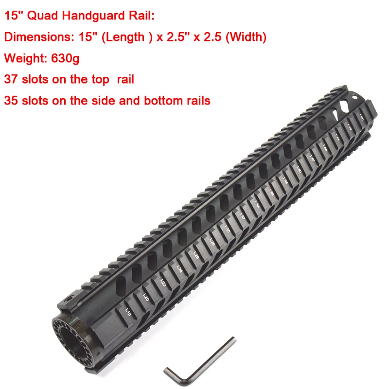 Тактический сверхмощный 4,7, 10,12, 15 дюймов бесплатно поплавок Quad Rail Handguard. 223/5. 56 Пикатинни система для AR-15 M16 M4 Handguard