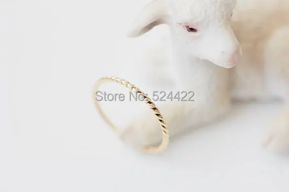 Бесплатная доставка 10 шт./лот золотые/розовые золотые витые кольца штабелируемые