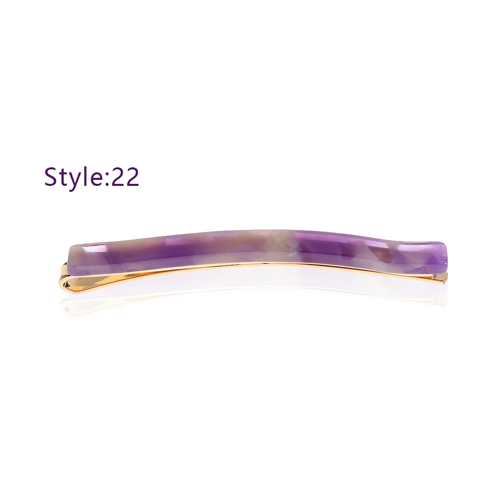 Style 22 1 шт., женская шпилька с уксусной кислотой, треугольные Длинные цветные заколки, заколки для волос с каменной текстурой, аксессуары для волос, инструменты для укладки - Цвет: Style 22