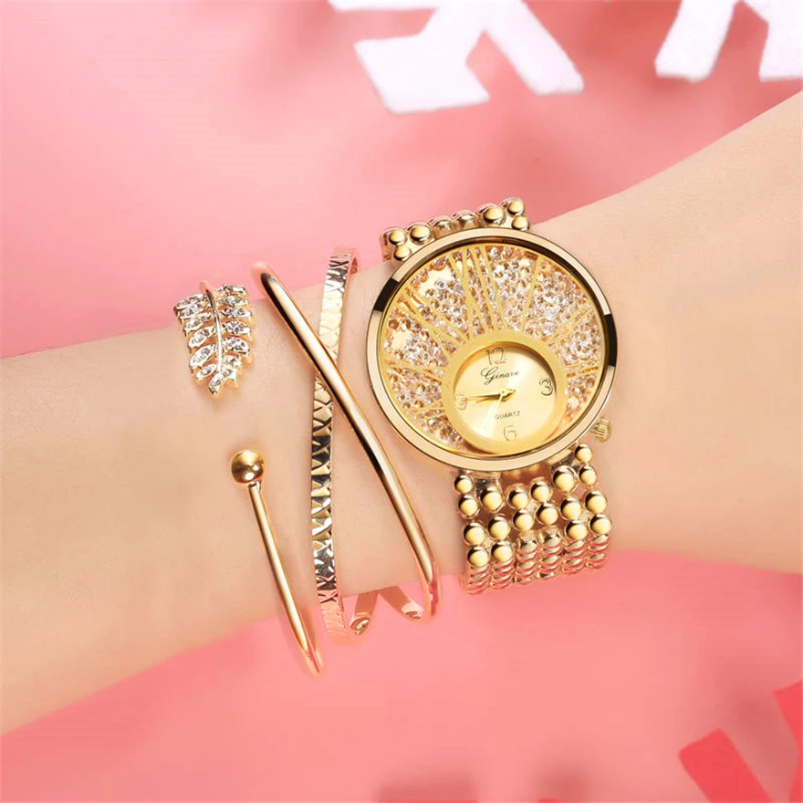 

Gold Bracelet Diamond Watches Women Stainless Steel Luxury Casual Wrist Watch Ladies Clock Relogio Feminino Gift zegarek damski