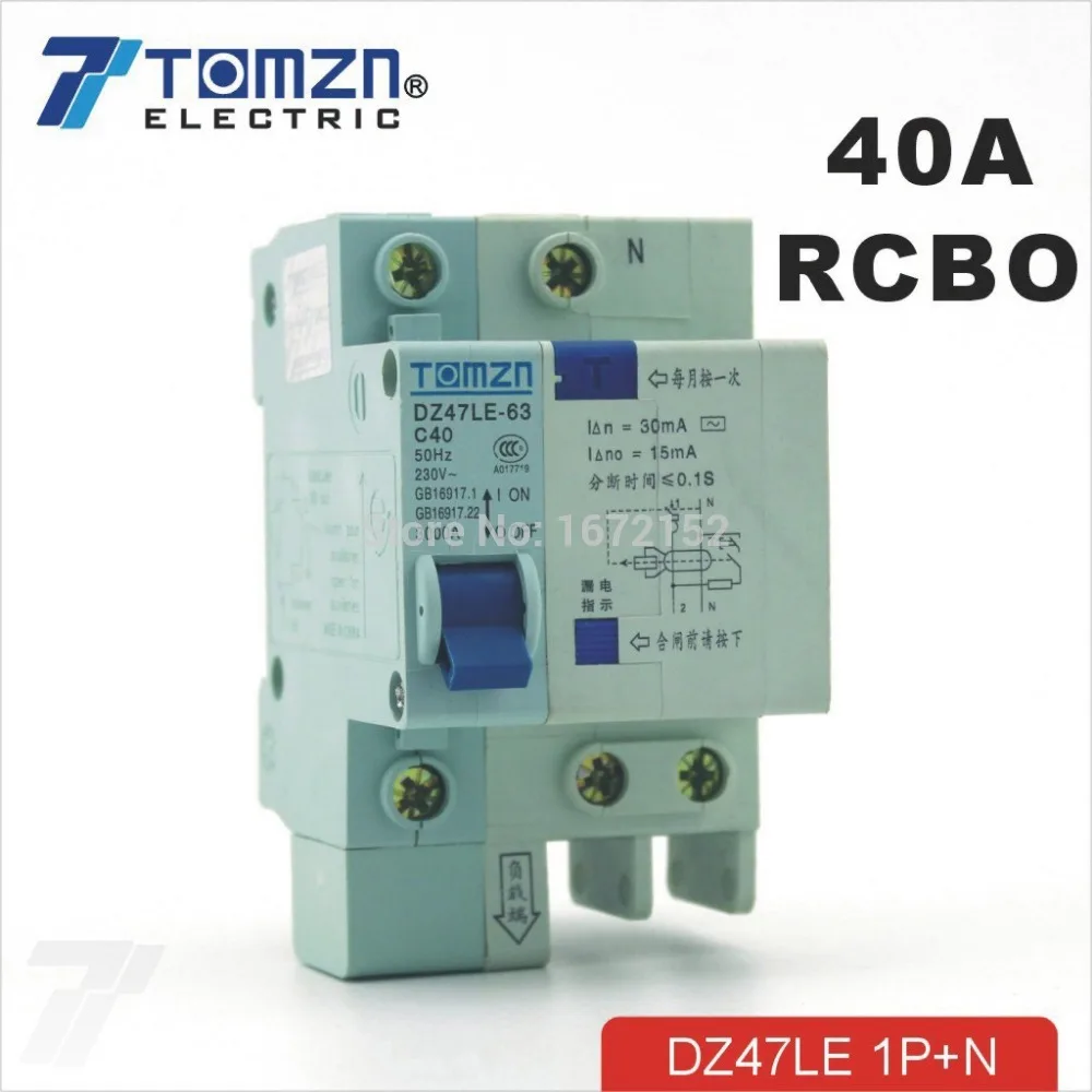 DZ47LE 1P + N 40A C Тип 230V ~ 50 HZ/60 HZ автоматический выключатель остаточного тока с
