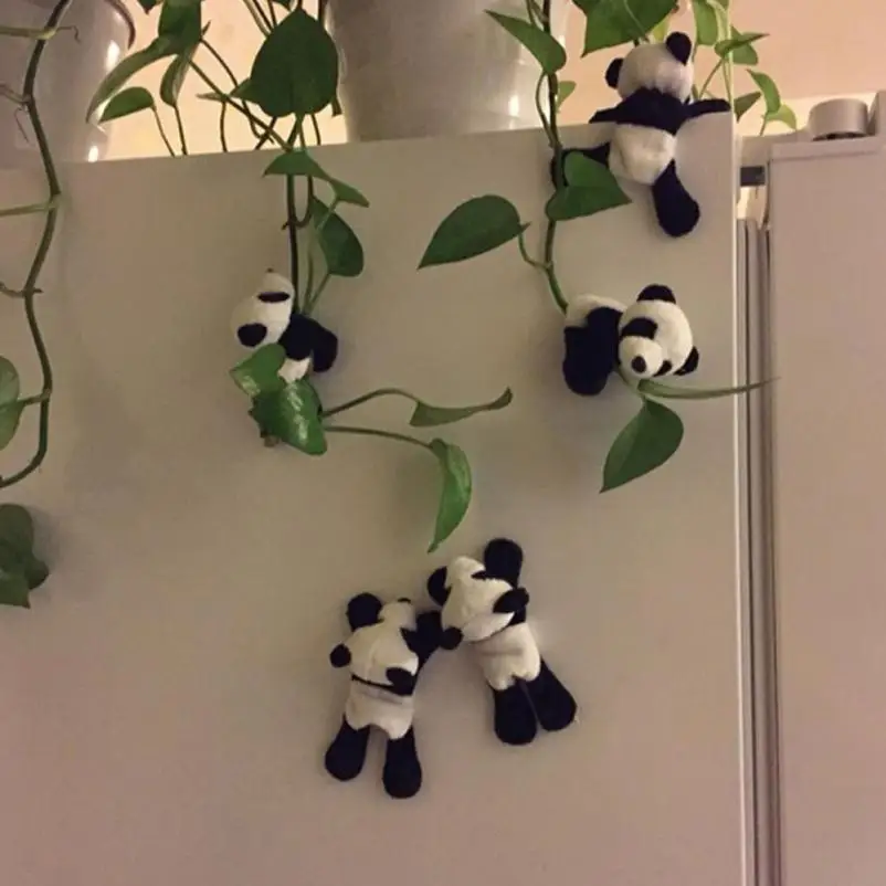 1Pc Fashion Cute Soft Plush Panda baby Fridge Magnet Refrigerator Sticker Gift Souvenir Decor drop shipping A27