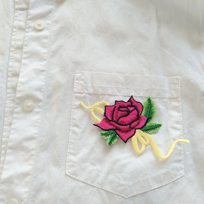 2 шт. вышитые нашивки с цветами розы для одежды аппликация из Джерси ПСЖ наклейки - Фото №1