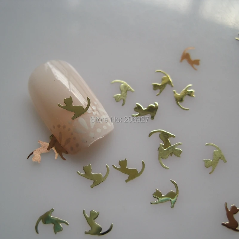 100 шт. металлические наклейки для ногтей в виде кошки | Красота и здоровье