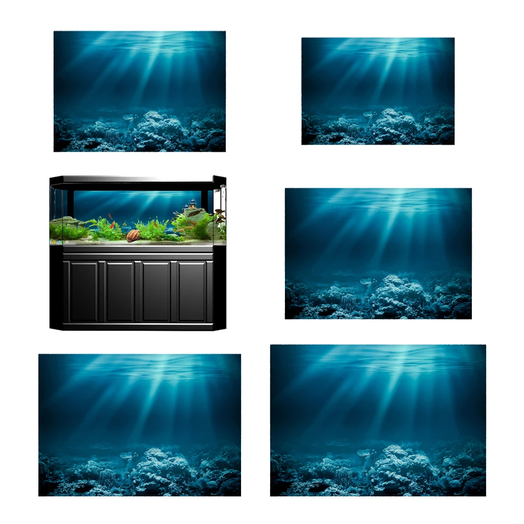 

3D HD Aquarium Universe Landscape Poster Single Sided Fish Tank Background