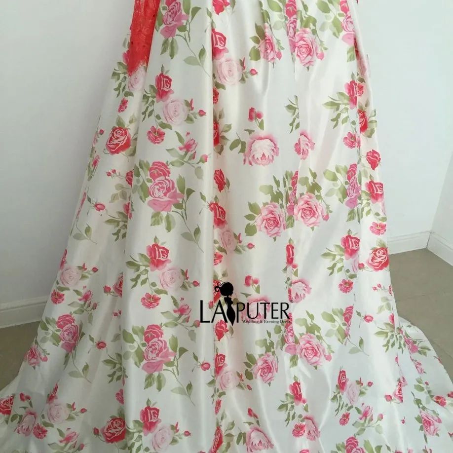 Бальное платье кружевное красное вечернее с длинным рукавом Выпускные Платья