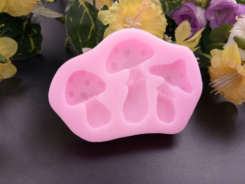 3D силиконовый грибы Fondant(сахарная) Лимонный шоколад торт декоративные инструменты Рождественский подарок молд, аксессуары для выпечки F422