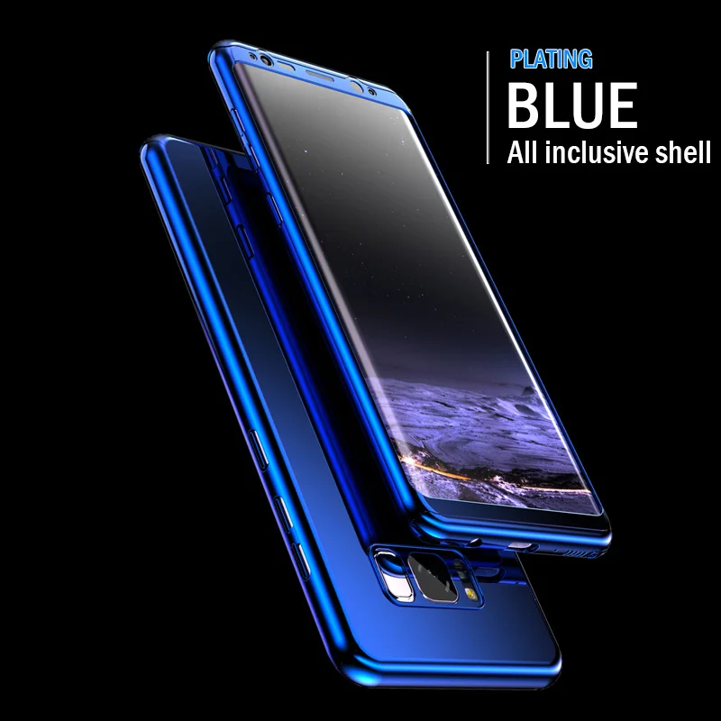 Синий H& A 360 Полное покрытие металлизированный зеркальный чехол для samsung Galaxy S9 S8 Plus Note 8 жесткий защитный чехол для samsung S8 S7 Edge чехол s - Цвет: Синий