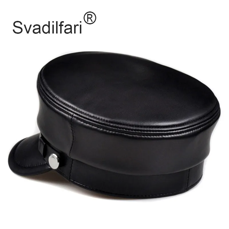 Женская бейсболка из натуральной кожи Svadilfari Теплая Зимняя кепка для газетчика