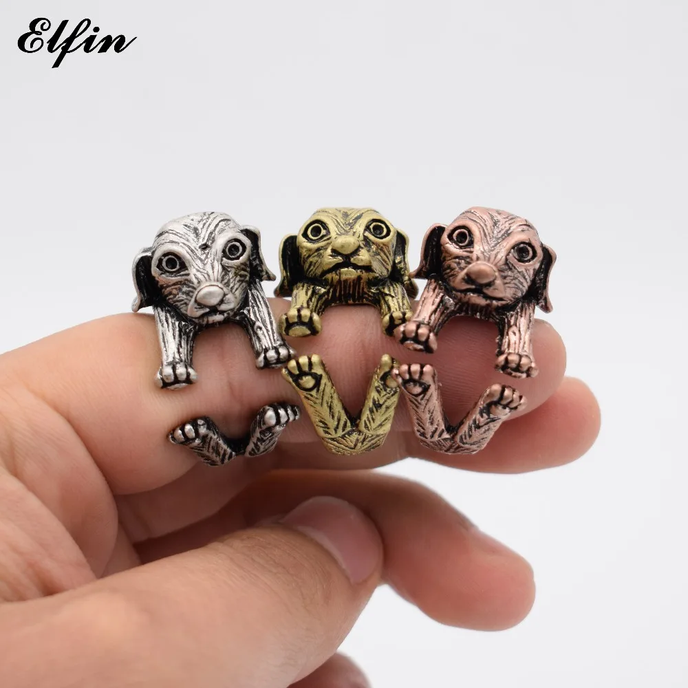 Эльфин оптом винтажное регулируемое кольцо такса мужские модные милые ювелирные