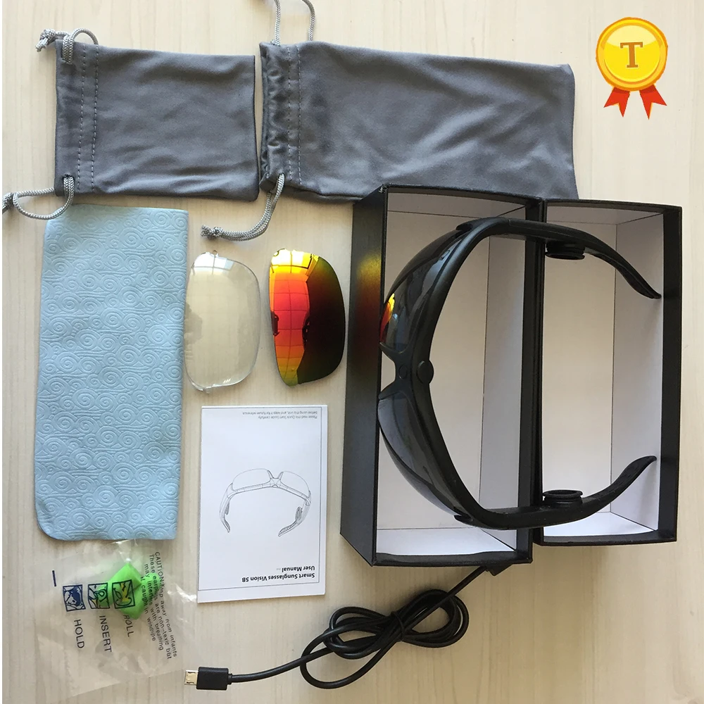 Умные Bluetooth наушники с проводимостью со сменными линзами защита от пота для