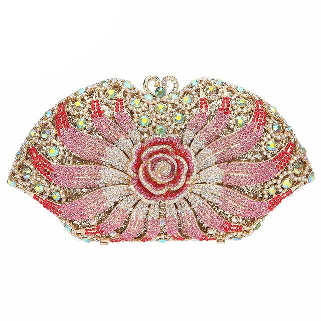 

2019 New Collect AB Crystal Clutches Purses Women Evening Bag Clutch Fashion Rhinestone Metal Diamond Luxury Messenger Handbags