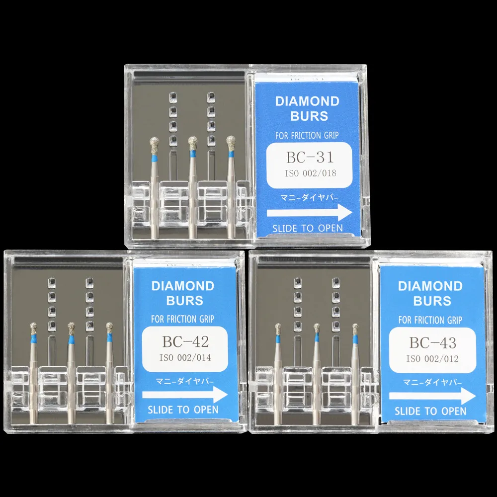 10 коробок (30 шт.) Стоматологические алмазные буры BC 31/BC 42/BC 43 полировальные сверла