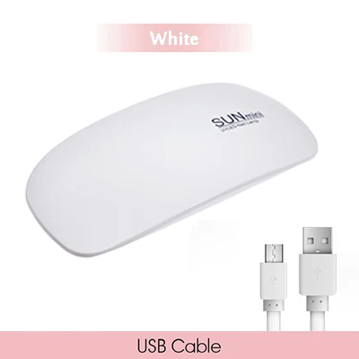white 6 Вт Сушилка для ногтей Светодиодный УФ лампа микро USB гель лак отверждающая машина для домашнего использования Инструменты для дизайна ногтей для ламп маникюрный набор - Цвет: white