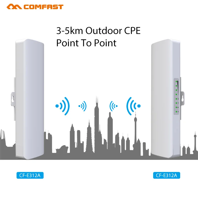 Беспроводной роутер Comfast point to 2 шт. 300 Мбит/с 3 5 км 8 ГГц wi fi усилитель сеть точка