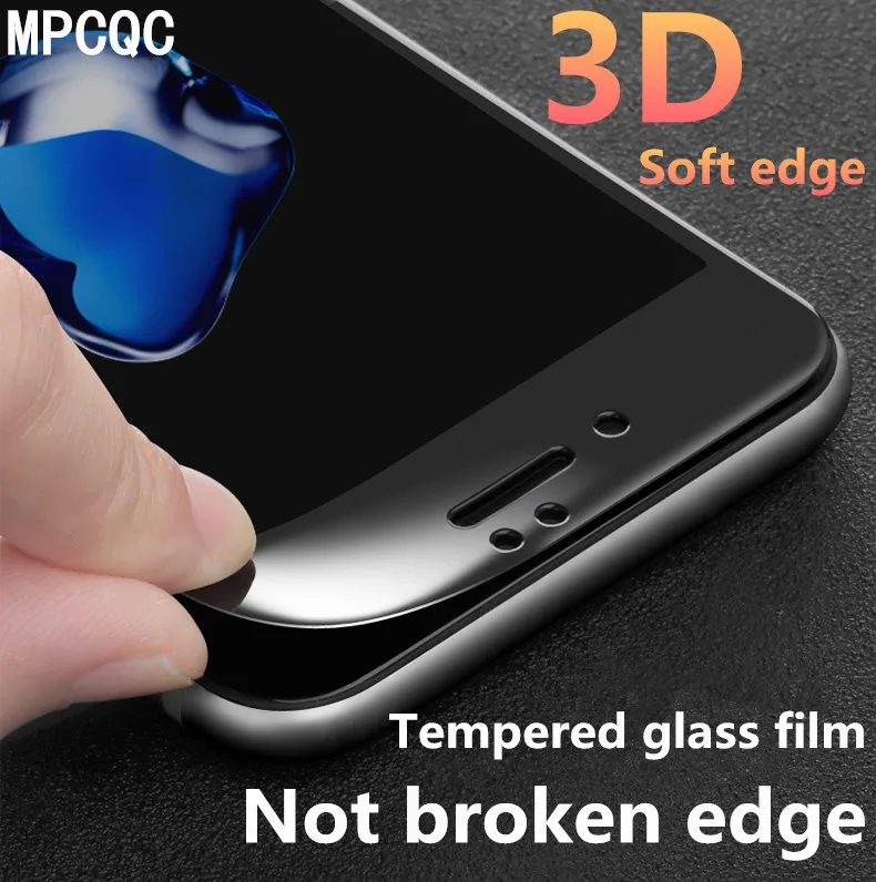 3D мягкий край Защитное стекло для iphone 6 6S 7 8 плюс на X XS Максимальная Защита экрана