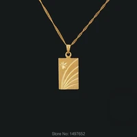classic pendant gold color fashion jewelry cube pendant necklace wholesale islam womenmen gift