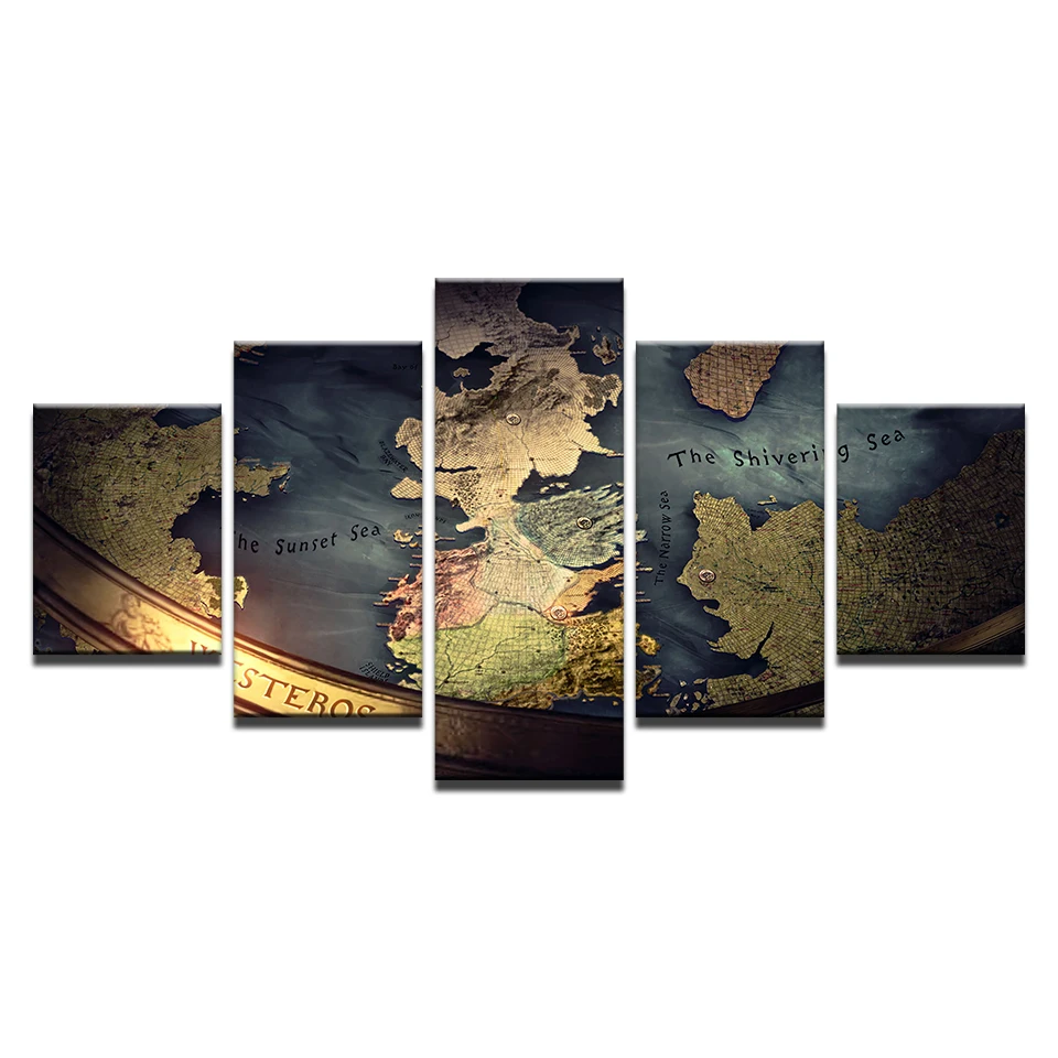 5 панелей стены Книги по искусству изображение Домашний Декор холст современных