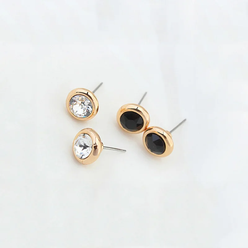 

BAFFIN Original Round Crystals From Swarovski Stud Earrings For Women Party Accessories Pendientes Gold Color Wedding Jewelry