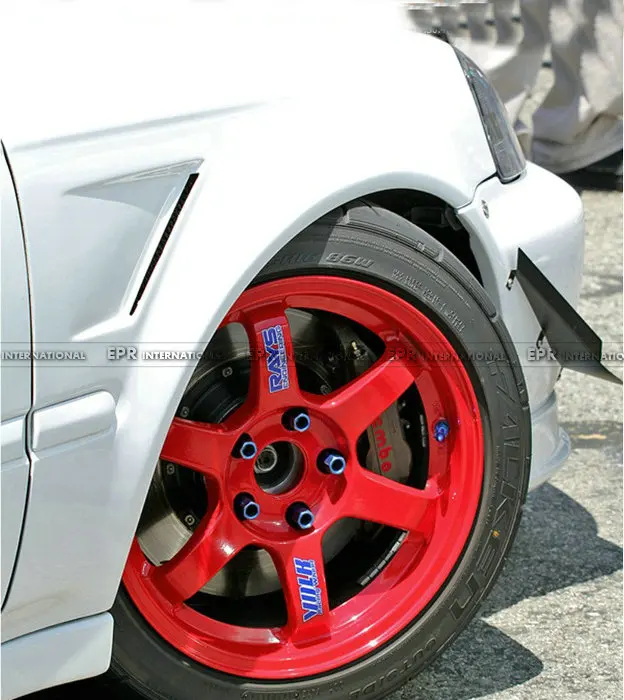Автомобильные аксессуары для Honda 99-00 EK Civic Hatch Back FRP стекловолокно Js гоночное переднее крыло+ 20 мм стекловолоконное колесо вспышка обвес комплект