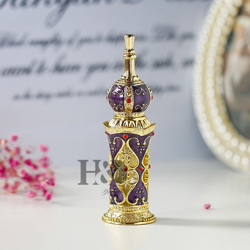 H& D 13 мл винтажный хрустальный стеклянный металлический флакон для парфюма аромат пустой леди подарки Декор(фиолетовый