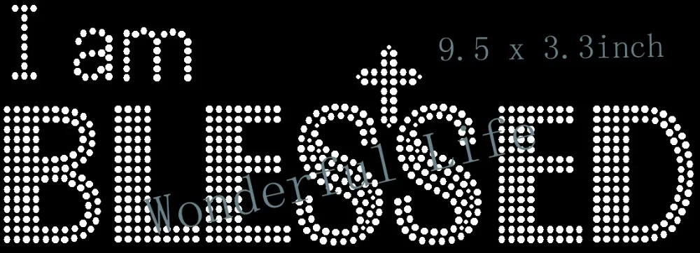 Бесплатная доставка Горячая фиксация горный хрусталь I am blessed слова изображение