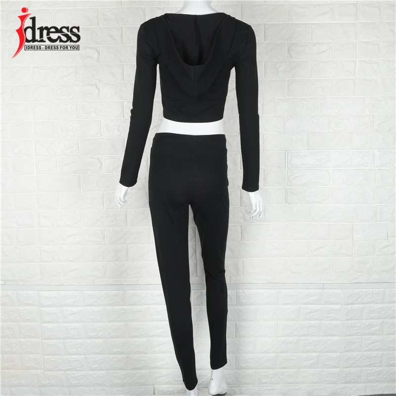 Женский комбинезон с длинным рукавом IDress серый черный хлопковый осенний