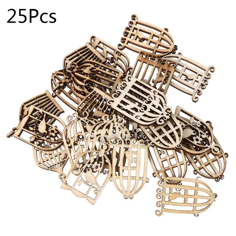 25 шт. деревянные поделки для ключей/шар/дерево/забор/Клетка Форма натурального