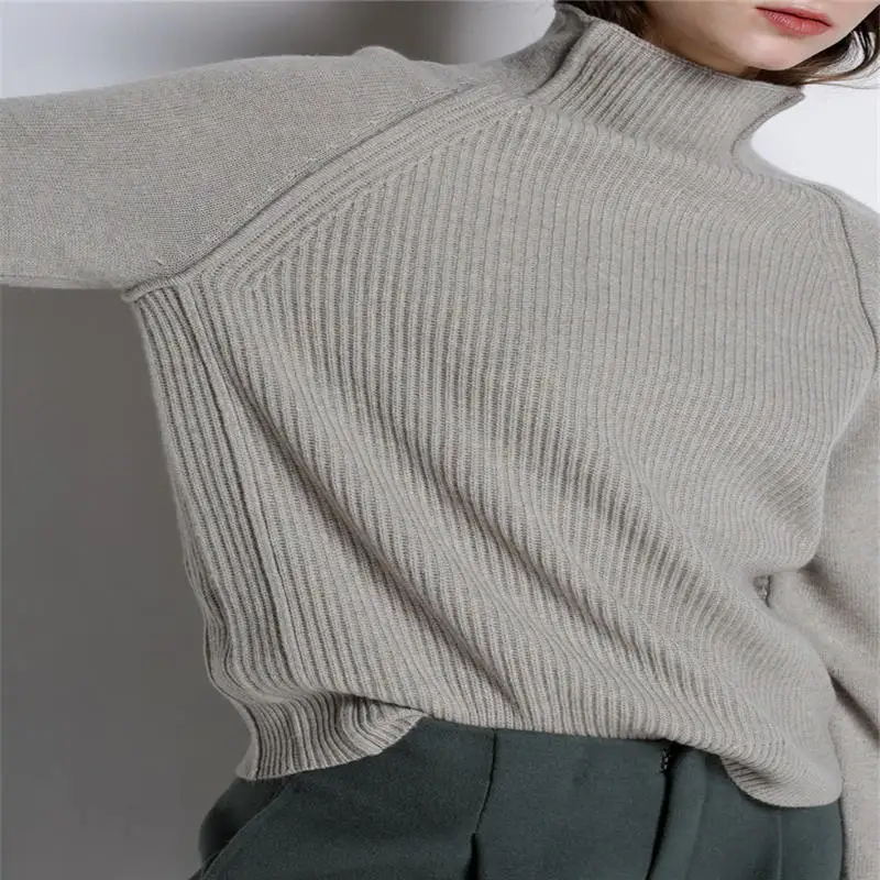 Bellow with the European station high collar sweater loose lazy thick cashmere women autumn and winter new | Женская одежда