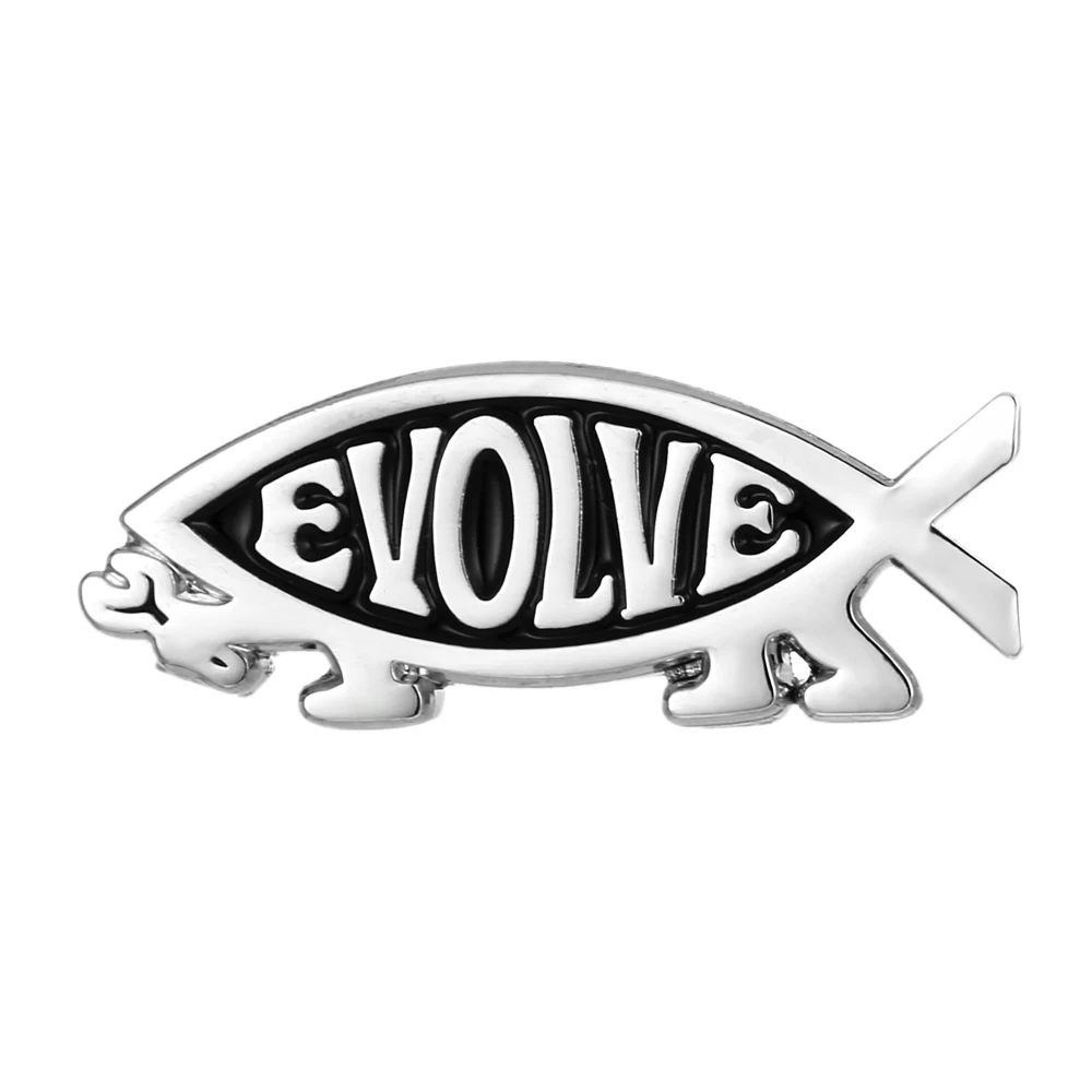 Значок эволюции рыбы атеиста|badge|badge badgesbadge pin |