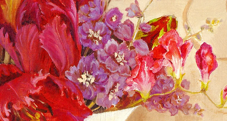 4 панели Висячие ufred холст картины Ваза и цветы Европейский стиль настенные