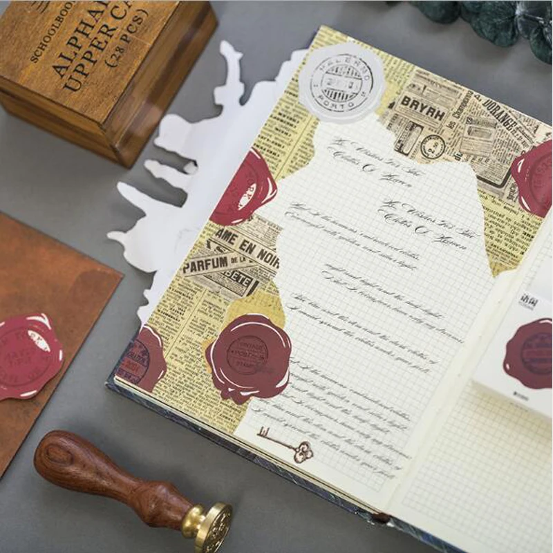 50 шт./кор. Новый Винтаж уплотнение Бумага запечатывание этикеток наклейки